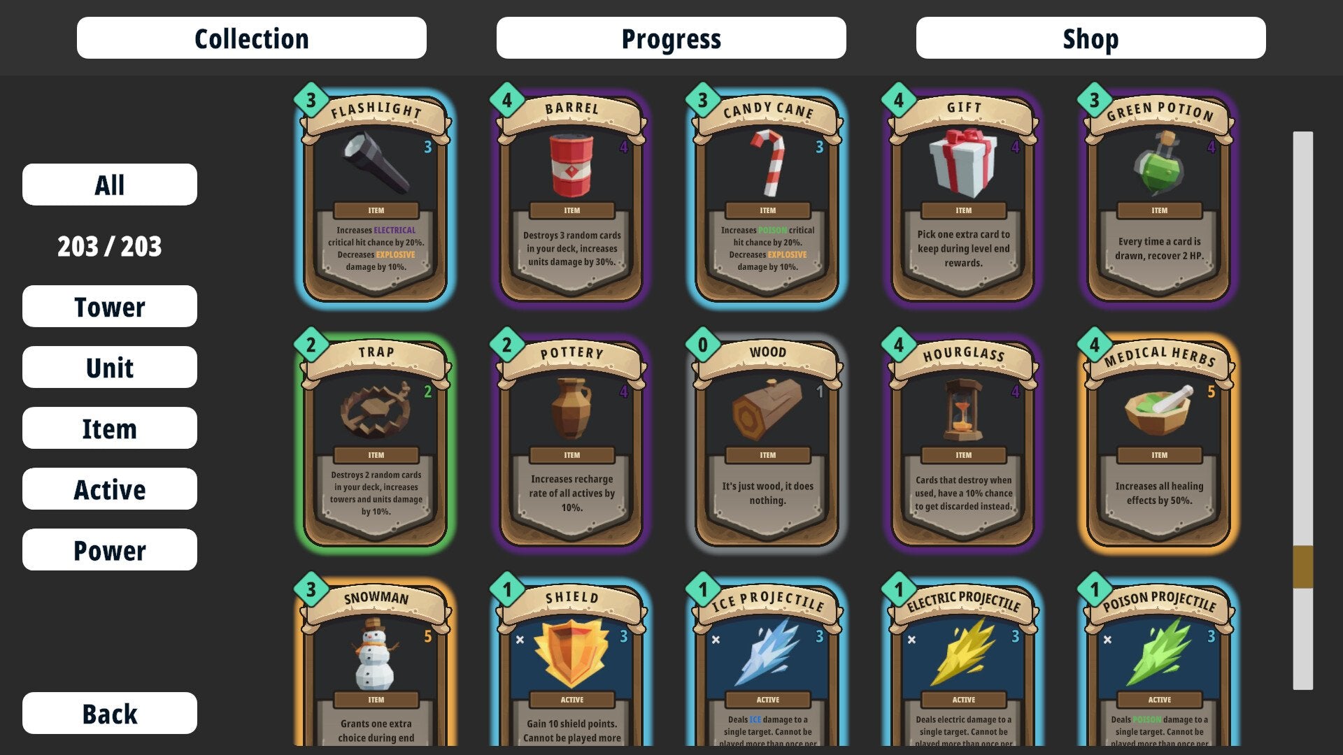 Cards and Towers